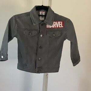Marvel Kids Gray Jean Jacket with Red Logo